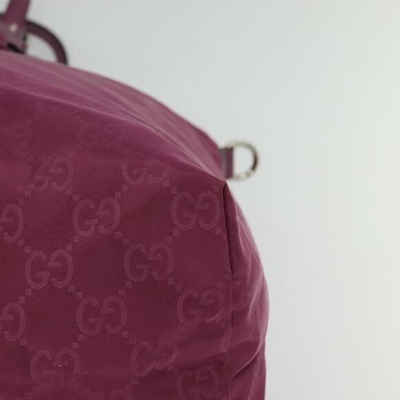 GUCCI GG Canvas Guccissima Hand Bag Nylon Pink Silver - Picture 11 of 16
